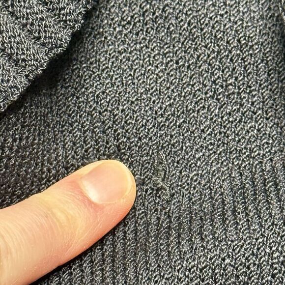 Vintage ST. JOHN Collection Knit Long Kelly Cardigan 6 Black Ruffle Belted Maxi - Picture 16 of 16